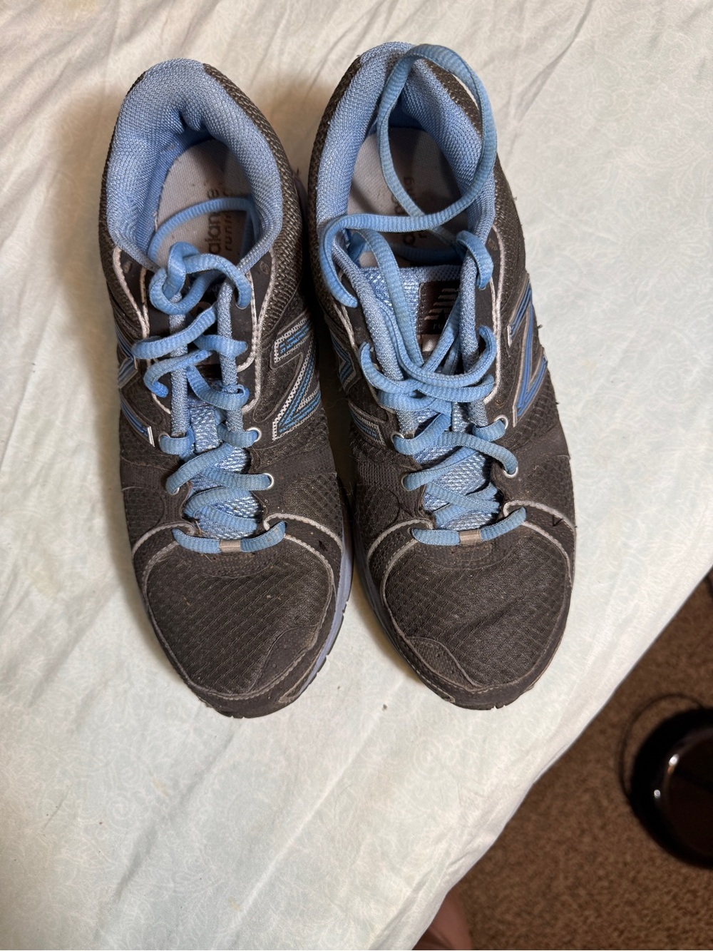 New Balance Women's Black and Light Blue Athletic Sneakers